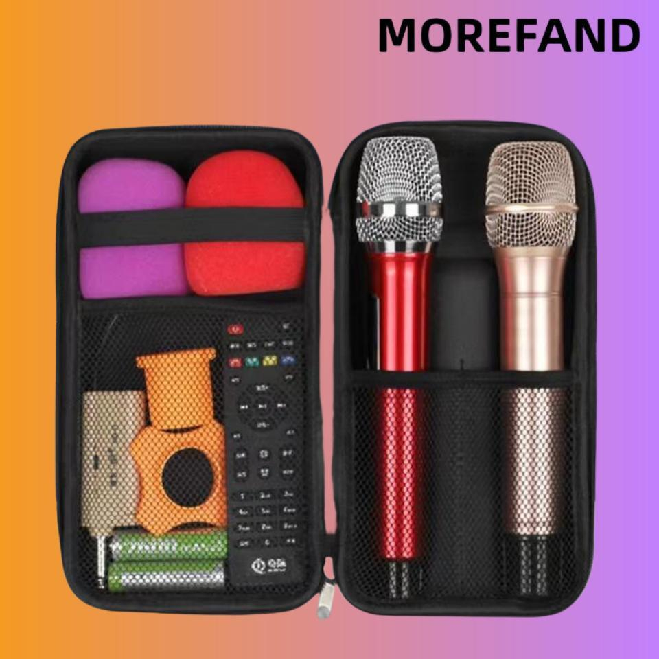 【MOREFAND】กระเป๋าเก็บไมโครโฟนไร้สาย Eva แบบพกพากันกระแทกเคสแข็งความจุขนาดใหญ่พกพาสำหรับการเดินทางแคมป์ปิ้งการเดินทางเพื่