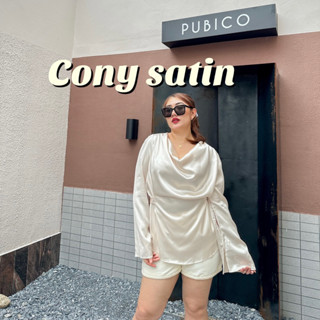 Lady M | Cony satin เสื้อซาตินใส่ทำงานสาวอวบ plus size เสื้อใส่เที่ยวผ้าซาติน