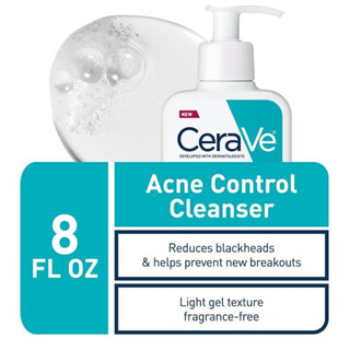 การส่งของแท้😍, CeraVe Ance Control Cleanser 2％ Salicylic Acid Acne Treatment 237ml