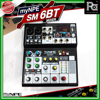 myNPE SM 6BT MIXER มิกเซอร์ 2 MIC / Line 2 สเตอริโอ USB MP3 Bluetooth บลูทูธ มีช่อง ไลฟ์สด มินิ มิกเซอร์ขนาดเล็ก เอฟเฟค