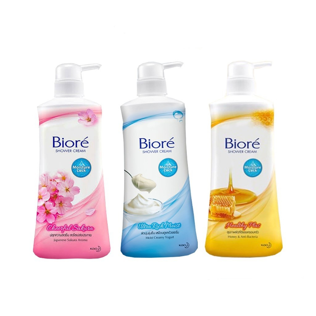(550 มล.) Biore Shower Cream ครีมอาบน้ำ บิโอเร มี 3 สูตร