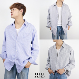 IBB STRIP LONG SLEEVE SHIRT เสื้อเชิ้ตแขนยาวลายทาง