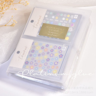 สมุดอัลบั้มสติกเกอร์  สําหรับตกแต่งเล็บ มี 2สี ใส ชมพู