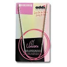 Addi Unicorn Circular Knitting Needle  (115-7) ไม้นิตโค้งรุ่นยูนิคอร์น สายสีชมพู Made in germany