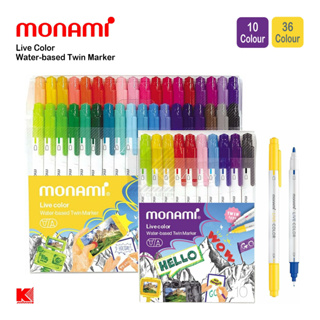 Monami Live Color ชุด 10 สี ชุด 36 สี ด้ามขาว พร้อมแพ็คเกจ