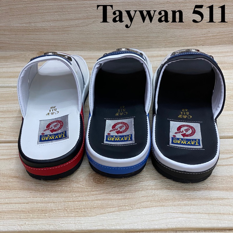 Taywan C&F 511 รองเท้าแตะสวม Size 40-45 สีขาวแดง/ดำฟ้า/ดำขาว ยสอ
