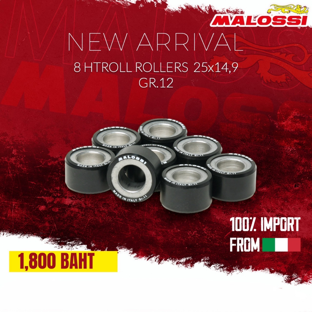 เม็ดตุ้มแรงเหวี่ยง MALOSSI สำหรับ FORZA 300 FORZA 350 น้ำหนัก 25x14.9 GR.12 กรัม CODE 6613561.A0