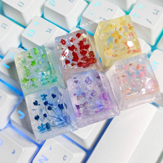 ปุ่มคีย์แคป Keycap ดอกจิปโซฟิลล่า/ดอกไม้ ใช้กับคีบอร์ดMechanical Keyboard