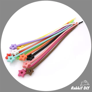 พวงกุญแจ สายคล้อง ซิลิโคน สายซิลิโคน หัวรูปดาว สำหรับห้อย Art Toys / ทำห่วงกลม (แพ็ก 1 ชิ้น)