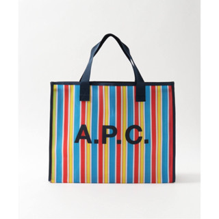 พร้อมส่ง A.P.C. - Johanna Striped Herringbone-twill Tote Bag