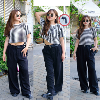 เสื้อยืด Crop Stripe 200 บาทฟังไม่ผิด ราคาดีมากกกกก