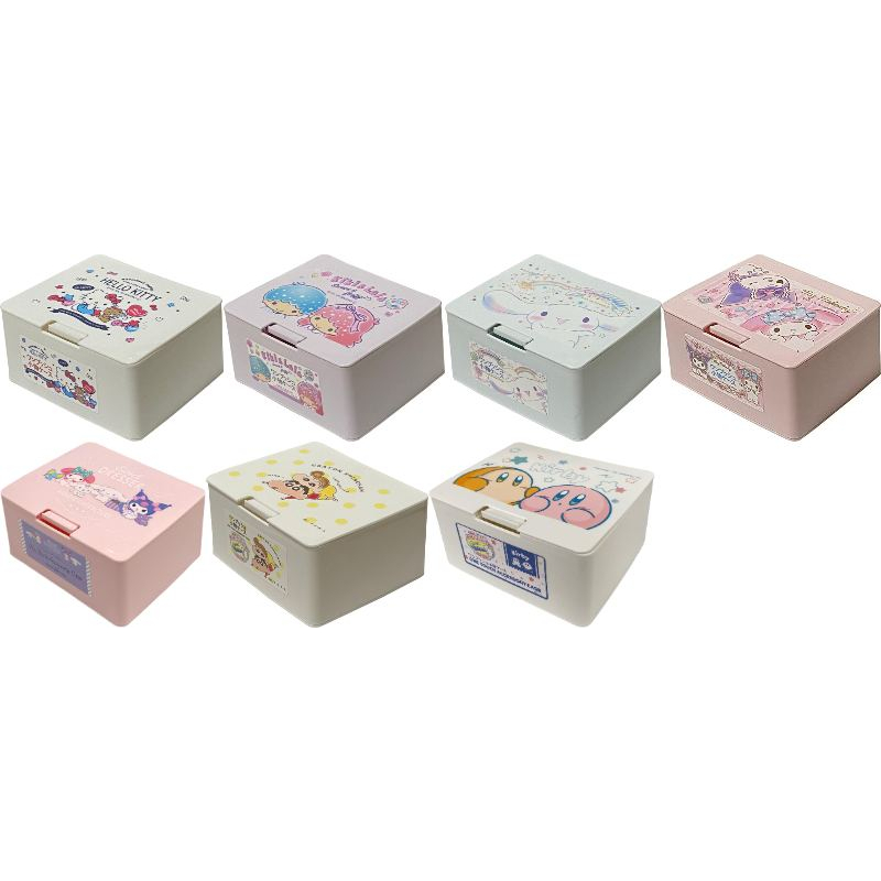Direct from Japan】Sanrio, Japan Anime One push One Touch Open Type Lid Accessory Cosmetics Case Box (Hello Kitty, Little Twin Stars, Cinnamoroll, My Melody&Kuromi, Crayon Shinchan(Japan Anime), Kirby of the Stars(Japan Anime))