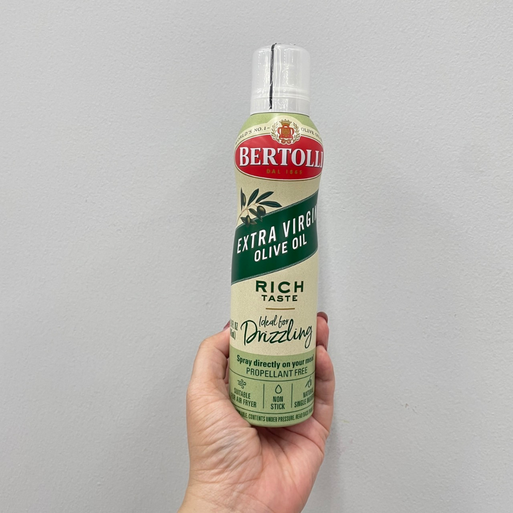 Bertolli เบอร์ทอลลี่ เอ็กซ์ตร้า เวอร์จิ้น โอลีฟ ออยล์ สเปรย์ (นำมันมะกอกธรรมชาติ) 145 มล.