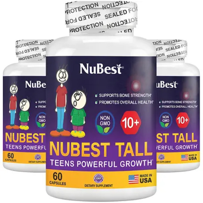 NEW💥สินค้าUSA🇺🇸NuBest Tall 10+ สูตรการเจริญเติบโตของกระดูกอันทรงพลังสำหรับเด็ก (10+) และวัยรุ่นที่ดื