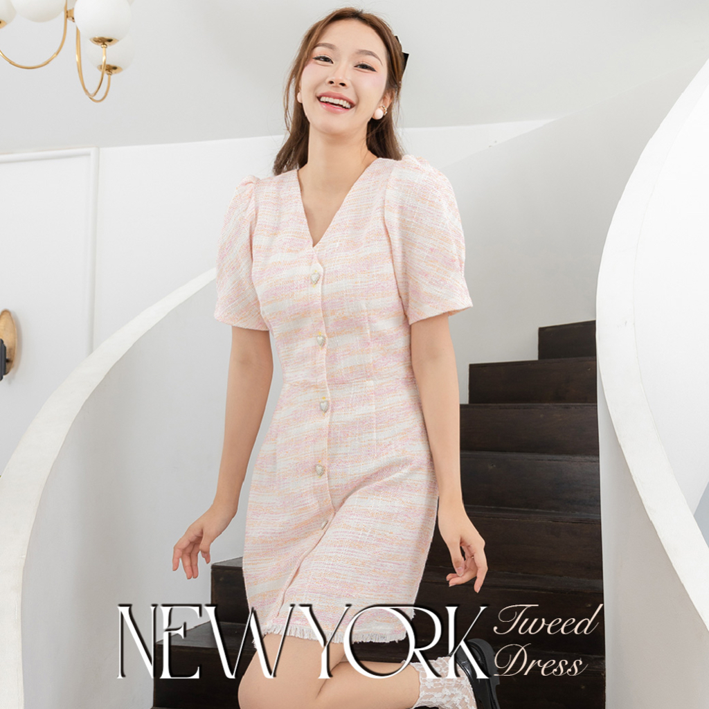 POYCOCO-Newyork tweed dress เดรสผ้าทวีต