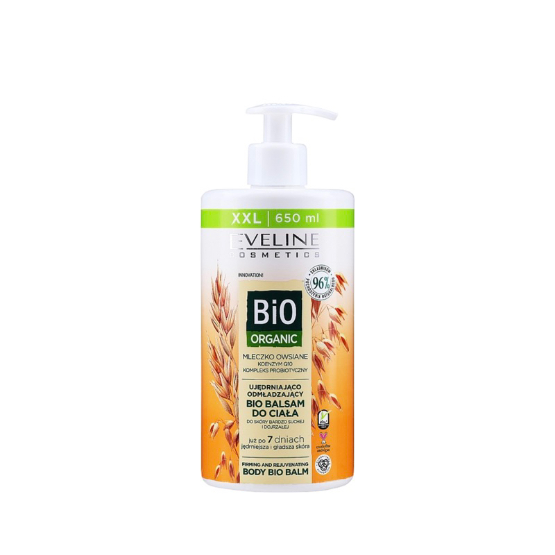 Eveline Cosmetics Bio Organic Firming And Rejuvenating Body Bio Balm Oat Milk 650ml.