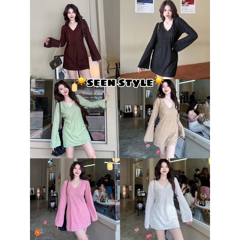 ☀️𝒔𝒆𝒆𝒏 𝒔𝒕𝒚𝒍𝒆 - Valen Mini Dress มินิเดรสสั้น ป้าย sheeny