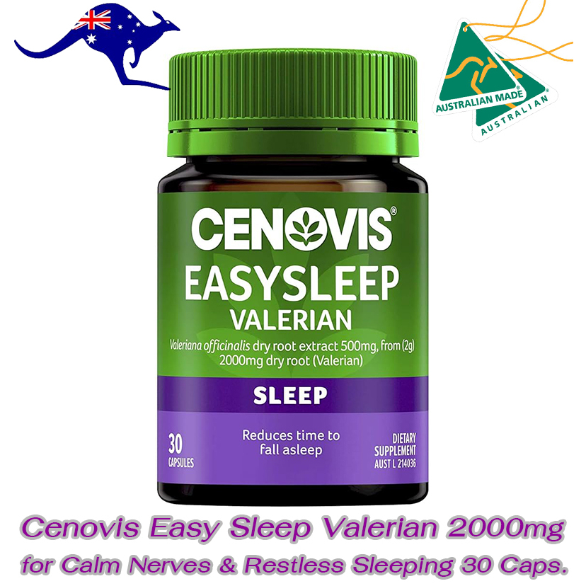 Cenovis Easy Sleep Valerian 2000mg for Calm Nerves & Restless Sleeping 30 Capsules วิตามินช่วยการนอนหลับง่าย