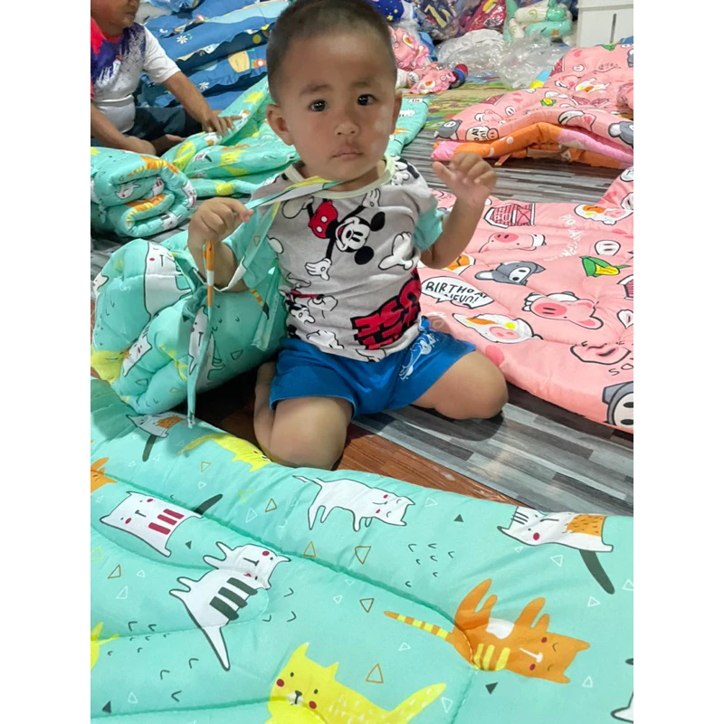 ที่นอนเด็กอนุบาล แบบสายผูกและแบบแปะตีนตุ๊กแก ลายน่ารักๆ พร้อมส่ง thumbnail 6
