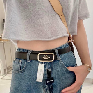 ✅พร้อมส่งในไทย!!!แท้💯จากอเมกา🇺🇸 Morgan Rectangle Buckle Belt, 25 Mm Refined calf leather