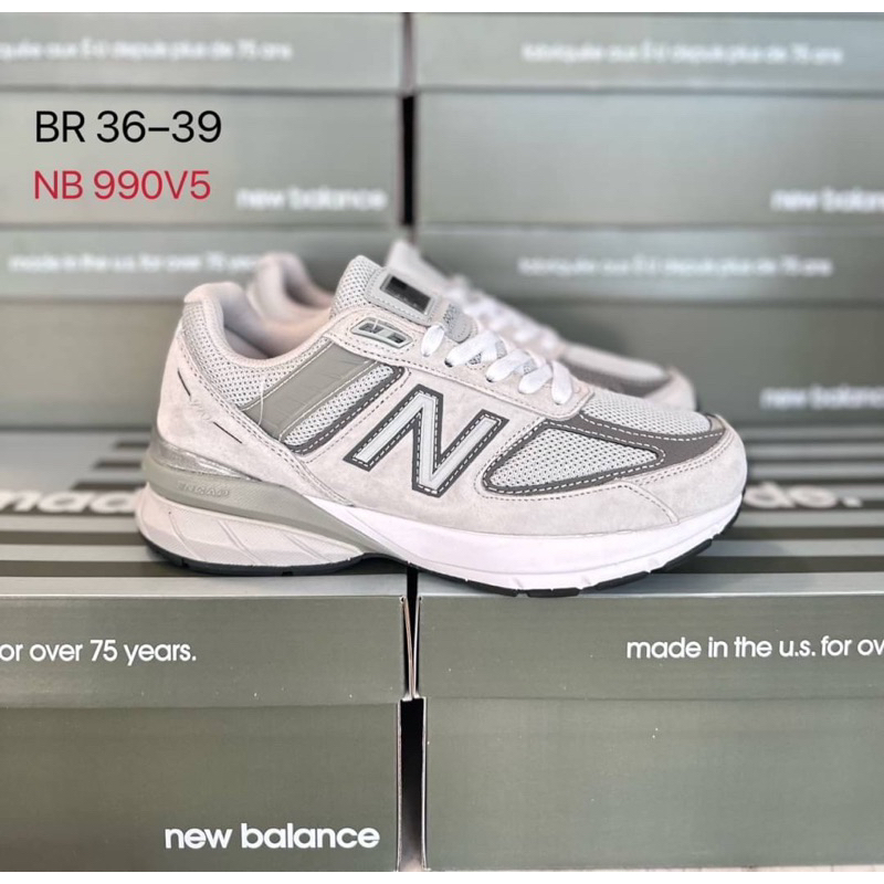 New Balance 990V5 Cream รองเท้าผ้าใบ