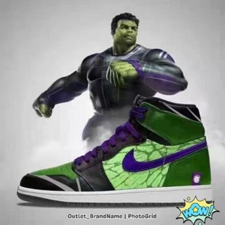 รองเท้า Nike Air Jordan 1Hulk Avengers ใส่ได้ทั้ง ชาย หญิง [ ของแท้💯 พร้อมส่งฟรี ]