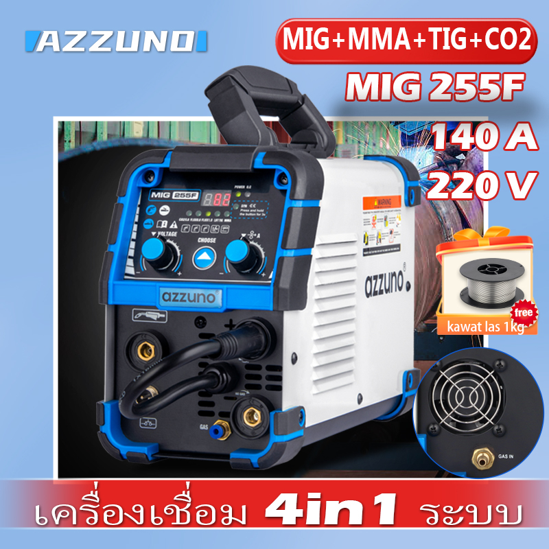 AZZUNO เครื่องเชื่อมไฟฟ้า ตู้เชื่อม 3-4 ระบบ mig/mma/ตู้เชื่อม co2 เครื่องเชื่อม tig 4-in-1เครื่องเช