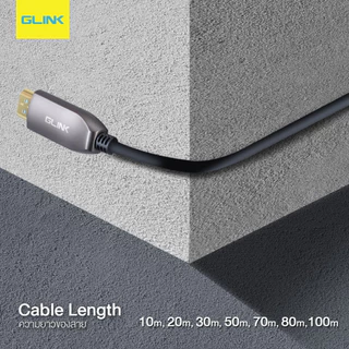 Glink GL-403 Cable HDMI Optical Fiber V2.0 4K 60Hz. 18Gbps 4:4:4 21:9 (10m/20m/30m/50m/70m/80m/100m/150m/200m) ประกัน2ปี