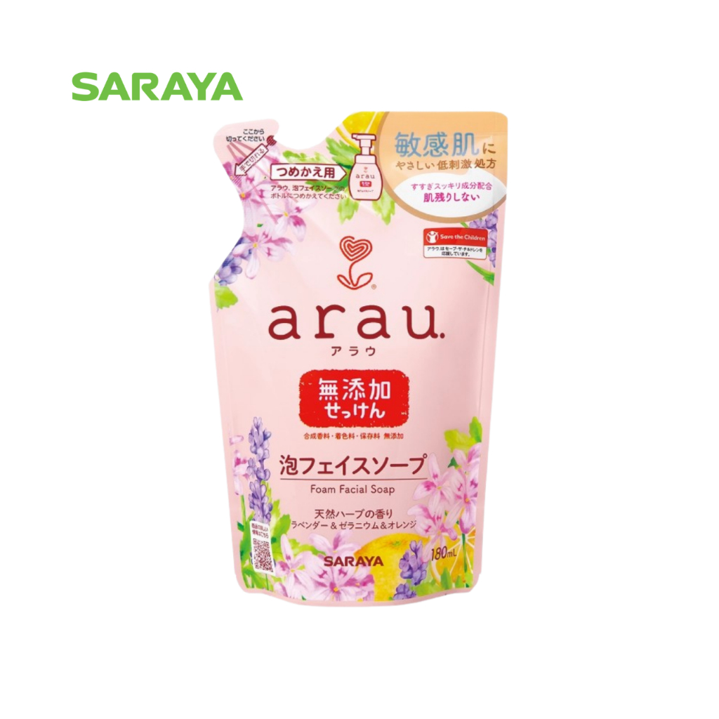 โฟมล้างหน้า อะราอุ. (ถุงเติม) : arau. Foam Facial Soap (Refill) 180 ml.