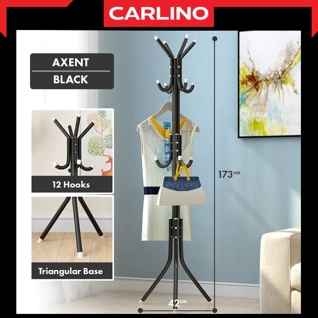 Carlino: เสาแขวนผ้า  ที่แขวนกระเป๋า ราวแขวนผ้า ไม้แขวนผ้าทรงต้นไม้ คุณภาพสูง อเนกประสงค์  Hanging Rack thumbnail 7