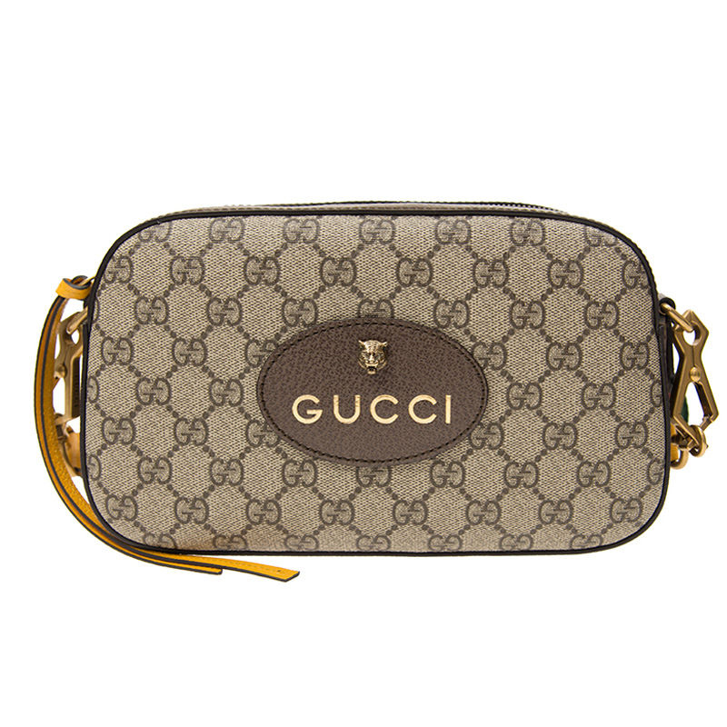 Gucci/GG Supreme Tiger Head Bag/Crossbody Bag/Camera Bag/แท้ 100%