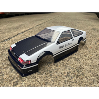 Bodyรถเก๋งToyota AE86  1:10ใส่กับรถบังคับวิทยุขนาด1:10ได้ทุกรุ่นเป็นพลาสติกแข็งอย่างดีรายละเอียดสวย