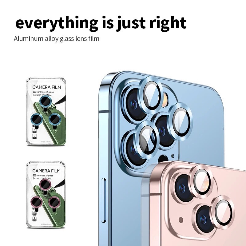ครอบเลนส์ วงแหวน กล้องหลัง สำหรับ ไอโฟน 15 15Plus 15Pro 15Promax Camera ฟิล์มครอบกล้อง Lens