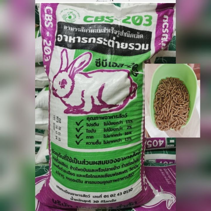 อาหารกระต่าย CBS-203 แบบแบ่งขาย จากกระสอบใหญ่ ขนาด 1 KG ส่งด่วนทั่วไทย