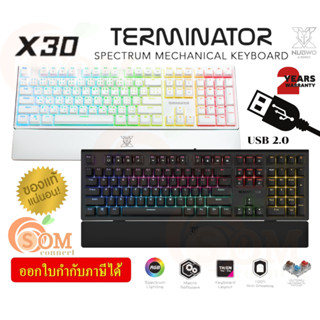 (TERMANATOR X30) KYEBOARD Mechanical RGB GAMING (คีย์บอร์ดสายเกมมิ่ง) NUBWO มีที่รองข้อมือ TH/EN - 2Y