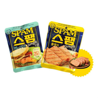 spam cj สแปม หมูแฮมกระป๋องสุดฮิตจากเกาหลี classic 80g , light 80 g 스팸싱글클래식