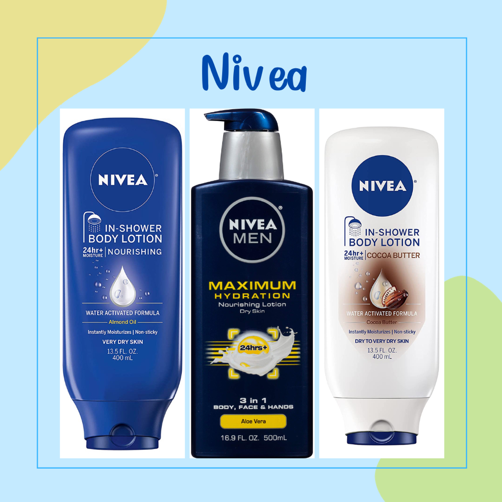 (พร้อมส่ง) NIVEA Nourishing In Shower Lotion, Body Lotion for Dry Skin โลชั่นบำรุงผิวหลังอาบน้ำ