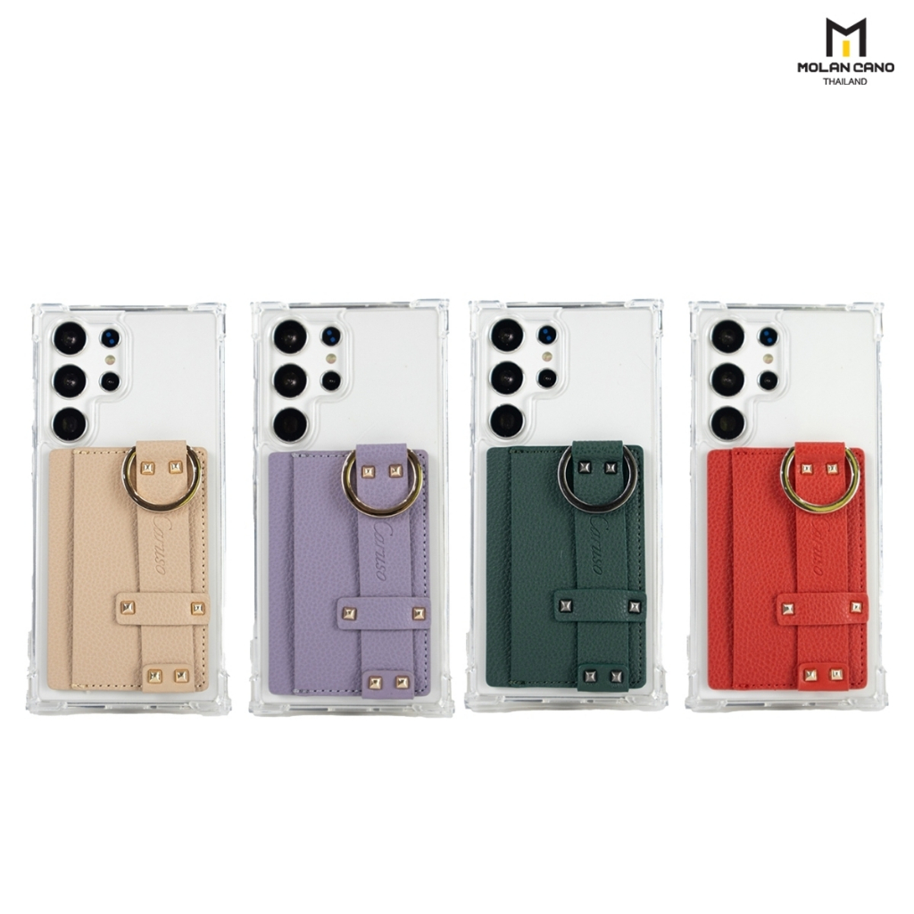 Molan Cano case รุ่น เคส Samsung S23 ultra เคสใส มีที่ใส่บัตร เคส หนัง Caruso Togo Ring Poket Bumper