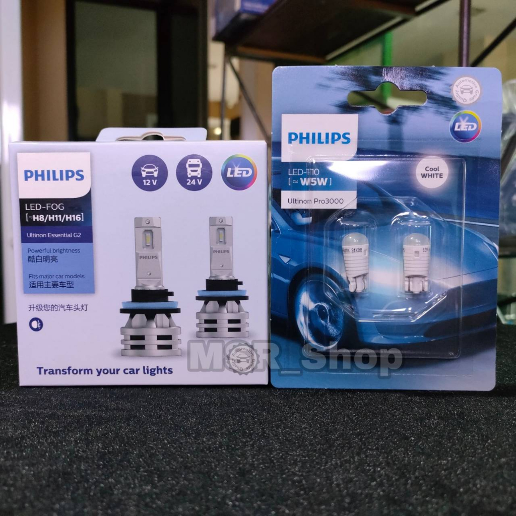 Philips หลอดไฟตัดหมอก Ultinon Essential LED+150% Gen2 6500K (12/24V) H8/11/16 แถมฟรี Philips LED T10 6000K จัดส่ง ฟรี