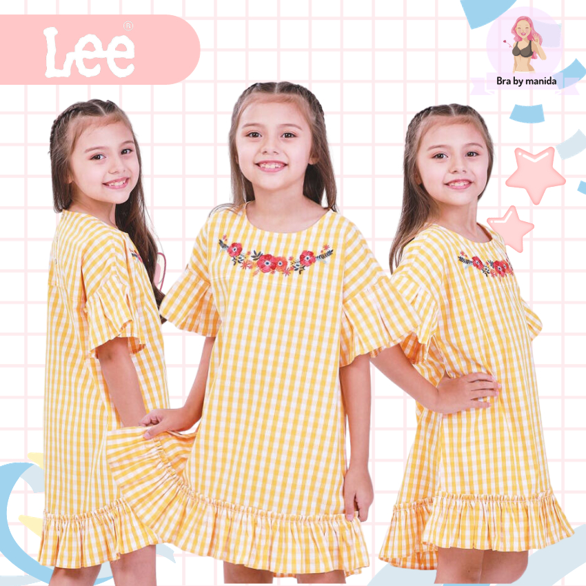 LEE KIDS แท้ 100%  งานใหม่ ป้านห้อยครบ ชุดเดรส เด็กผู้หญิง รุ่น LK K1020501 สีเหลือง ราคา 1890.-