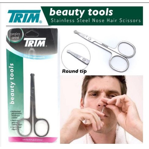 Trim กรรไกรตัดขนจมูก ปลายกลมกันบาดผิว พกพาสะดวก Trim Nose Hair Scissors