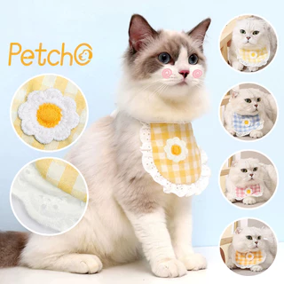 Petcho ผ้าพันคอสัตว์เลี้ยง หมา แมว ผ้าเช็ดน้ำลายสัตว์เลี้ยง ผ้ากันเปื้อนลายดอกไม้สําหรับสัตว์เลี้ยง ผ้ากันเปื้อนน้ําลาย