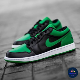 [ของแท้ ส่งฟรี จากไทย] AIR JORDAN  1 LOW "BLACK/LUCKY GREEN-WHITE"