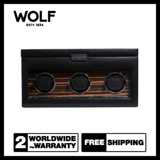 กล่องหมุน กล่องนาฬิกา WOLF1834 รุ่น ROADSTER TRIPLE WINDER WITH STORAGE (BLACK)