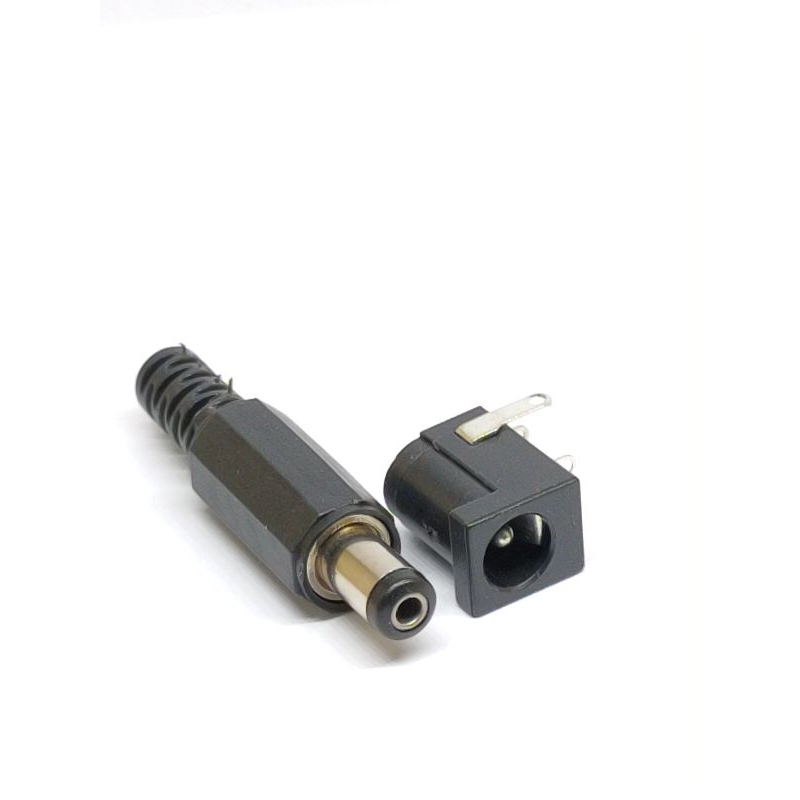 แจ็ค DC Adapter ปลั๊ก DC Adapter ขนาด 5.5x2.1mm ด้ามพลาสติกสีดำ