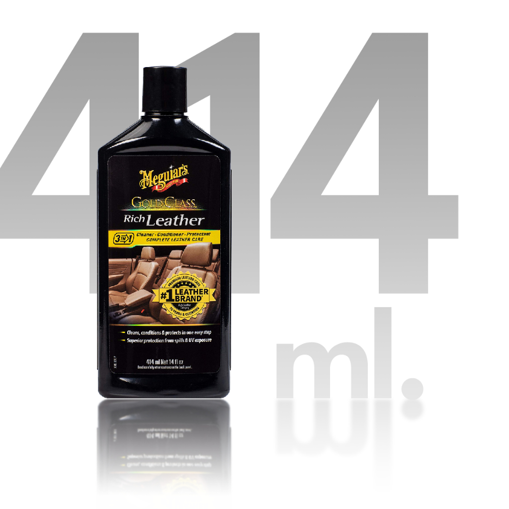 Meguiar's G7214 Gold Class Rich Leather 3 in 1 Complete Leather Care ครีมทำความสะอาด บำรุงรักษาสภาพหนังแท้ ขนาด 414 ml.
