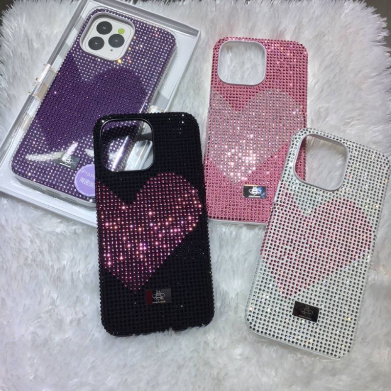 "พร้อมส่ง"Case เพชรหัวใจ i15/15Pro/15Promax