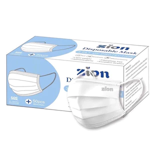 🌈 Zion Disposable Mask 💫 หน้ากากอนามัยทางการแพทย์ แมสคุณภาพพรีเมียม ไม่เจ็บหู หนา 3 ชั้น 1 กล่อง 50 ชิ้น มีอย.