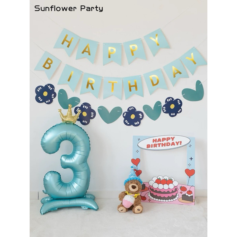 ป้ายกระดาษ ธงรูปดอกไม้ ป้ายดอดไม้ ป้ายตกแต่งงานปาร์ตี้ สินค้าพร้อมส่ง - รูปที่ 3