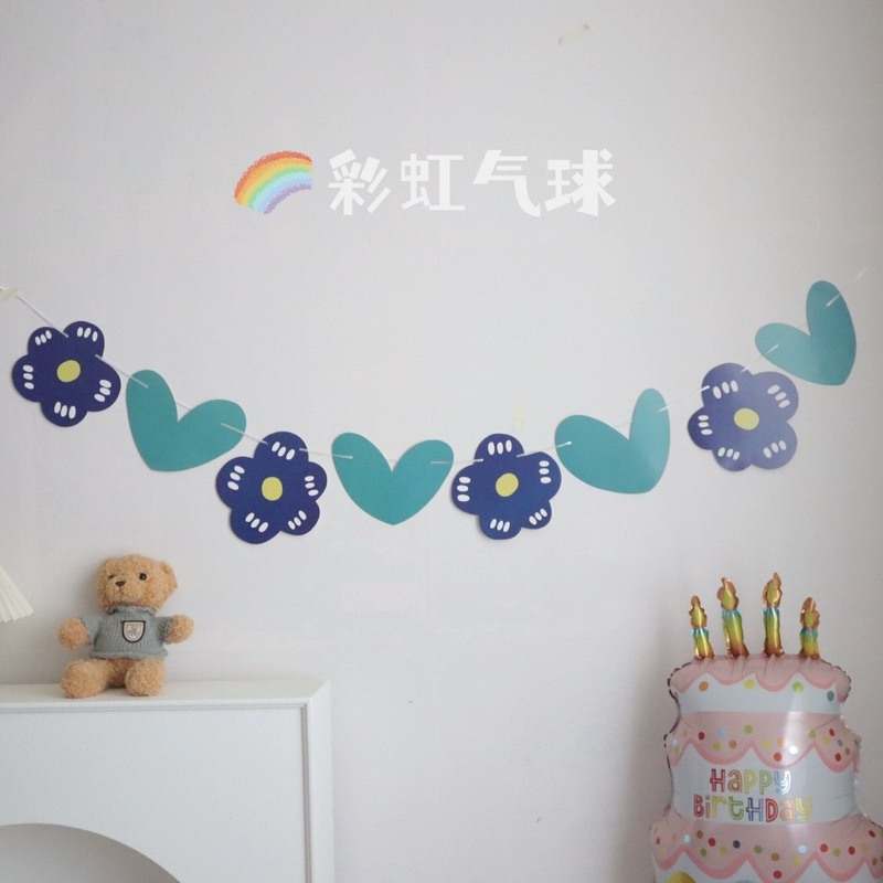 ป้ายกระดาษ ธงรูปดอกไม้ ป้ายดอดไม้ ป้ายตกแต่งงานปาร์ตี้ สินค้าพร้อมส่ง - รูปที่ 5